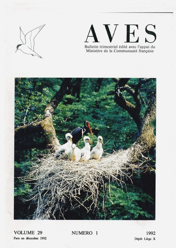 [PUBLI_AVES_1992_29/1] Revue Aves N°29/1