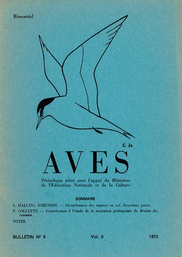 [PUBLI_AVES_1972_9/6] Revue Aves N°9/6