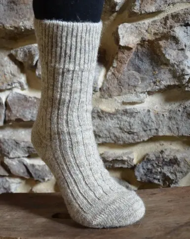 Paire de chaussettes Laine Fleurie